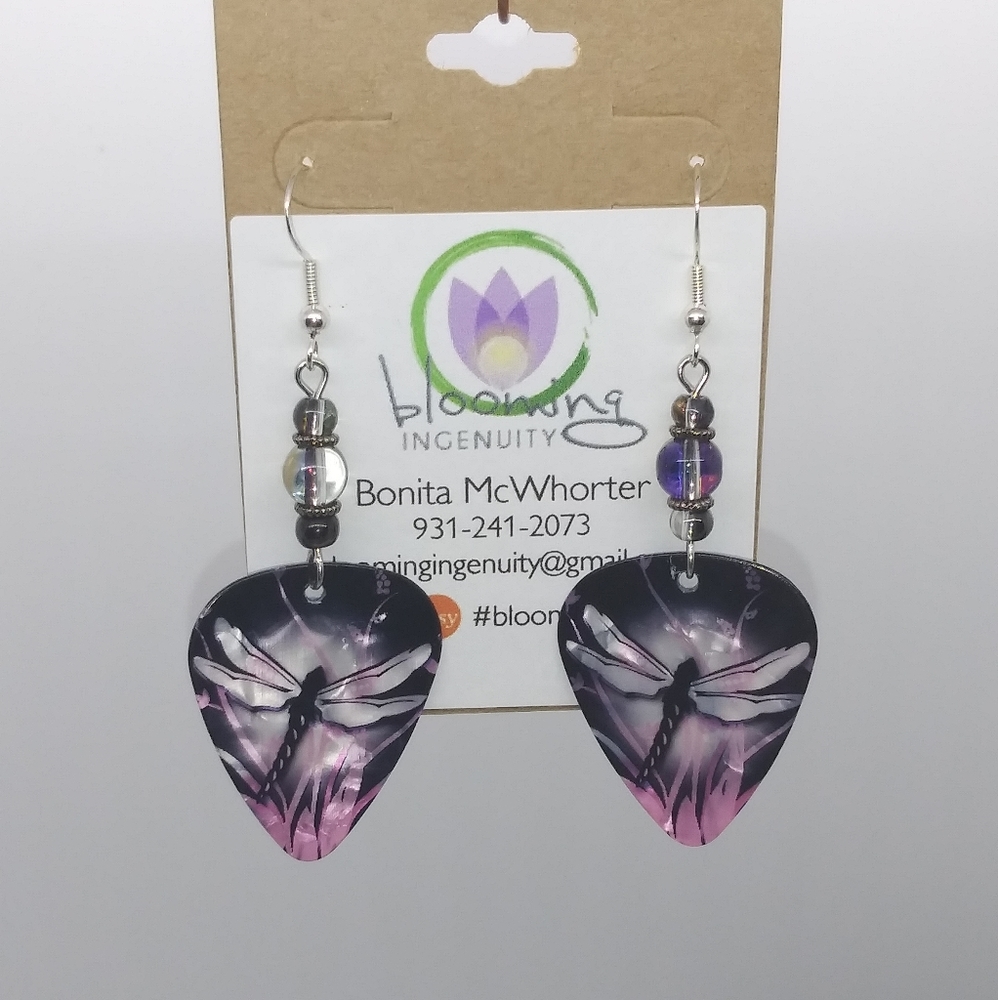 Guitar Pick Dangle Earrings